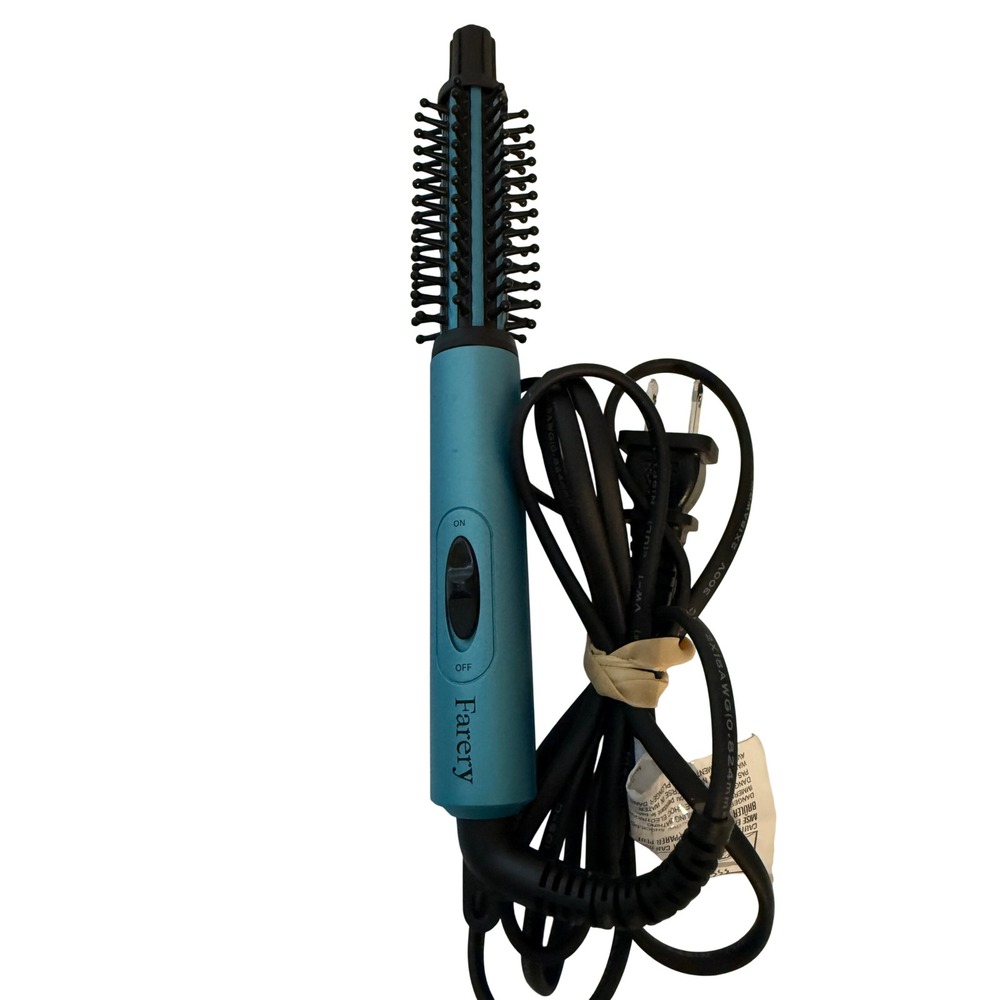 Farery Mini Hair Brush 3/4 Inch Heated Round Brush Blue Travel Styler FA019B